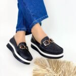 Mocasin Angie Negro x Diamante