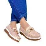 Mocasin Angie Rosa Satin x Diamante