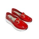 Mocasin Bianca Charol Rojo