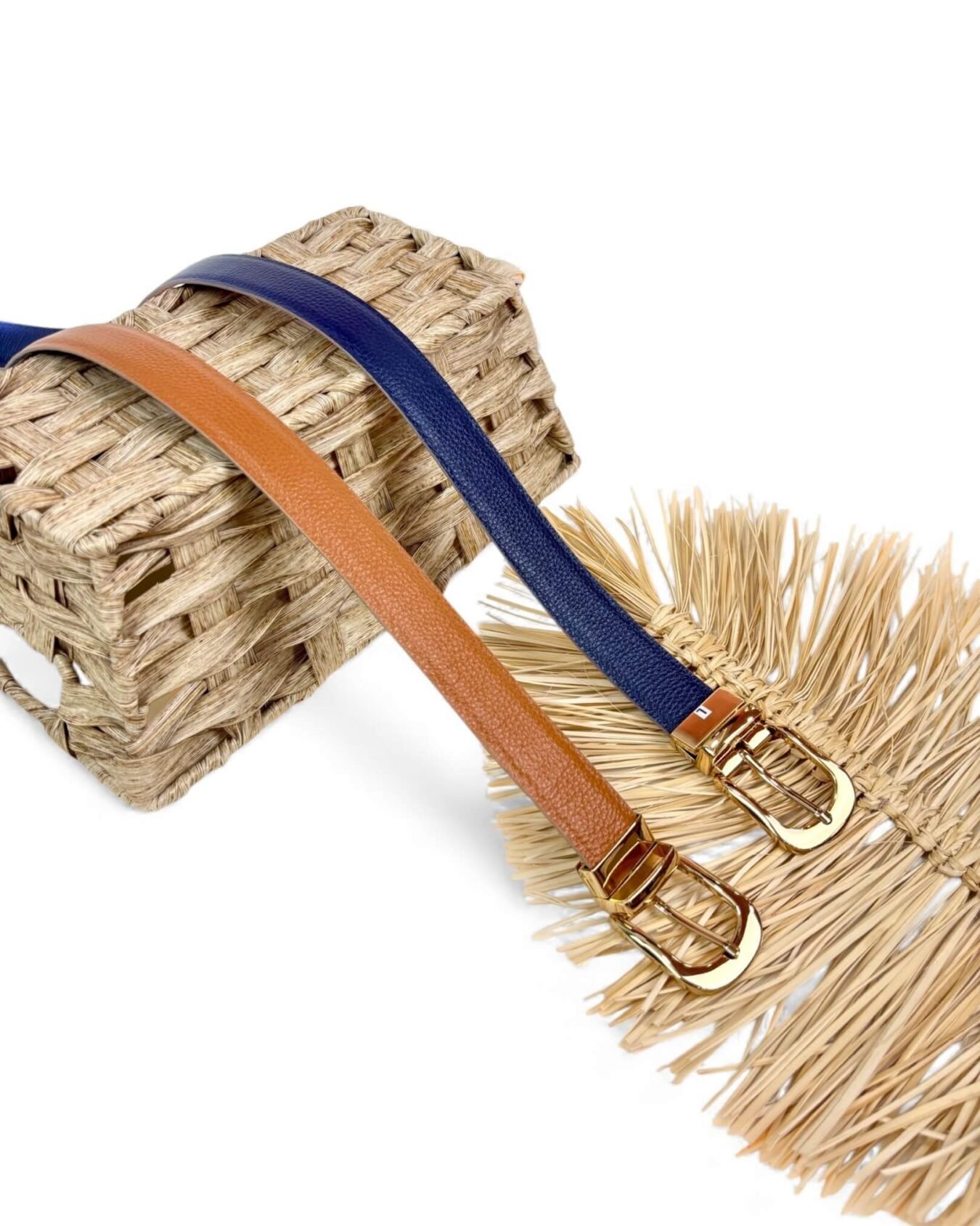 Correa Dama Doble Faz Azul-Miel