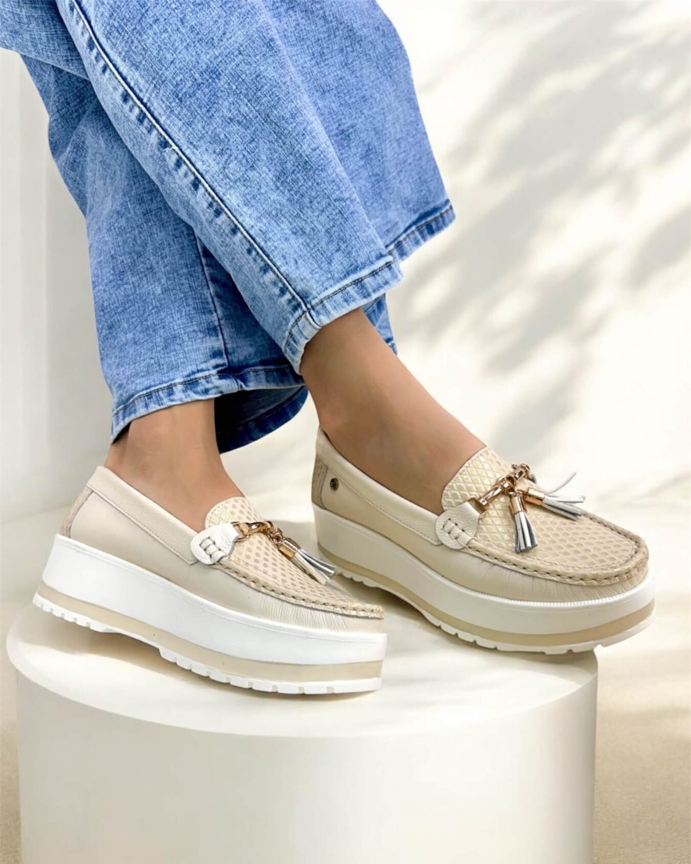 Mocasin Grecia Beige