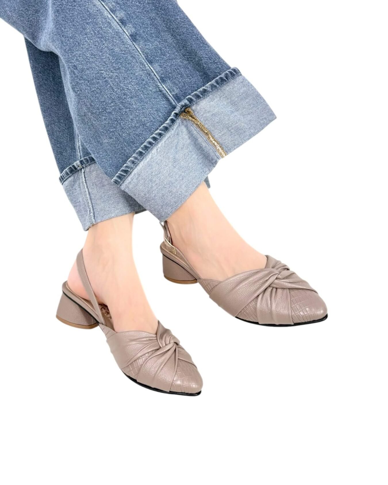 Tacón Maia Taupe Croco