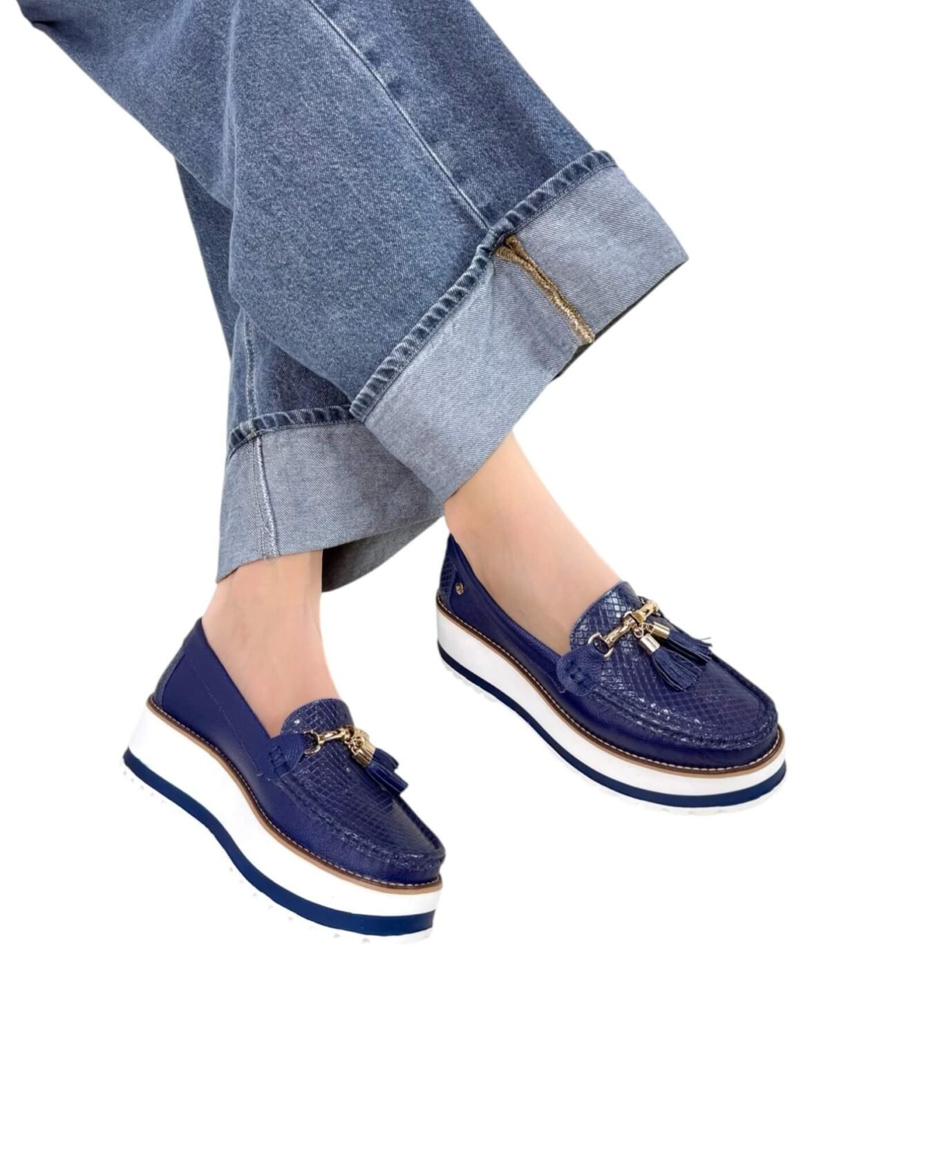 Mocasin Grecia Azul Oscuro