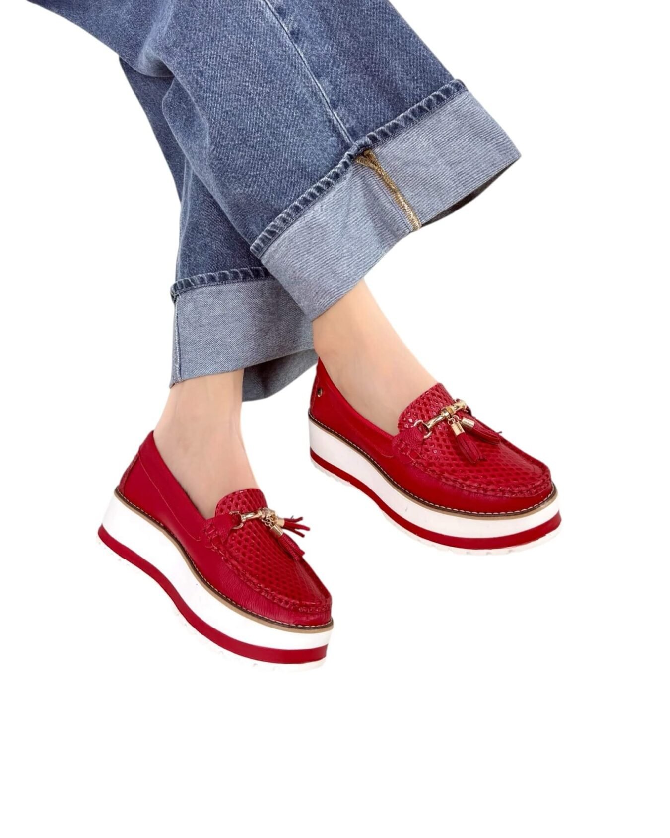 Mocasin Grecia Rojo