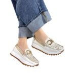 Mocasin Camila Talco Dorado