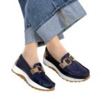 Mocasin Antonella Azul x Camel
