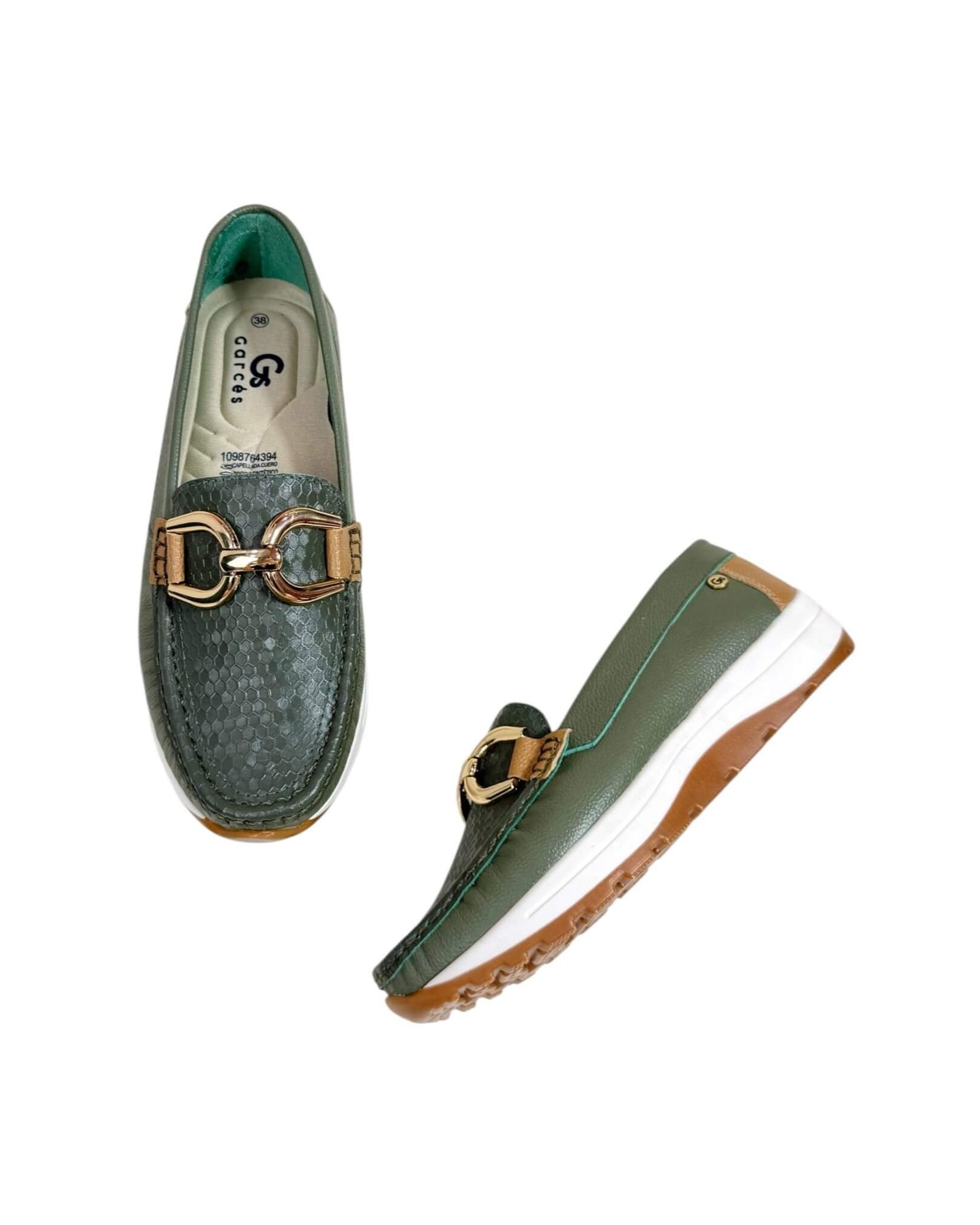 Mocasin Antonella Verde Aceituna x Camel - Image 2
