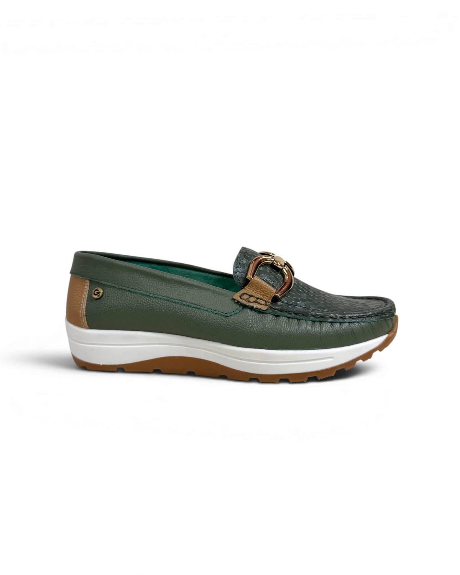 Mocasin Antonella Verde Aceituna x Camel - Image 3