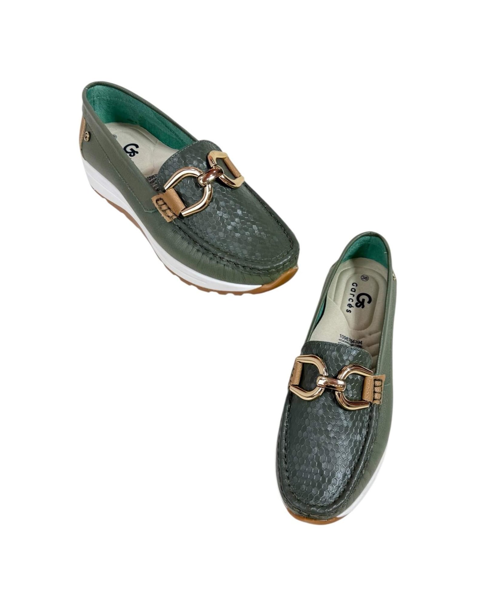 Mocasin Antonella Verde Aceituna x Camel - Image 4