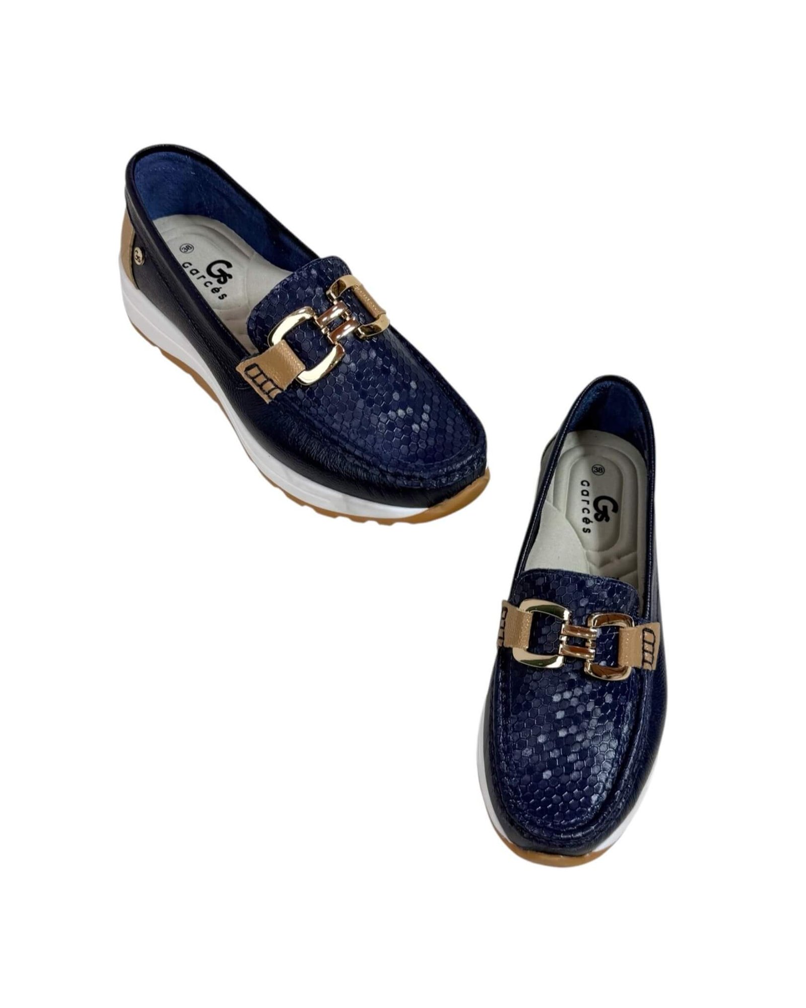 Mocasin Antonella Azul x Camel - Image 4