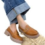 Mocasin Retro Miel Correa