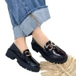 Mocasin Retro Charol Negro