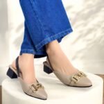 Tacon Angela Camel Negro