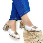 Tacón Gisel Dorado Talco