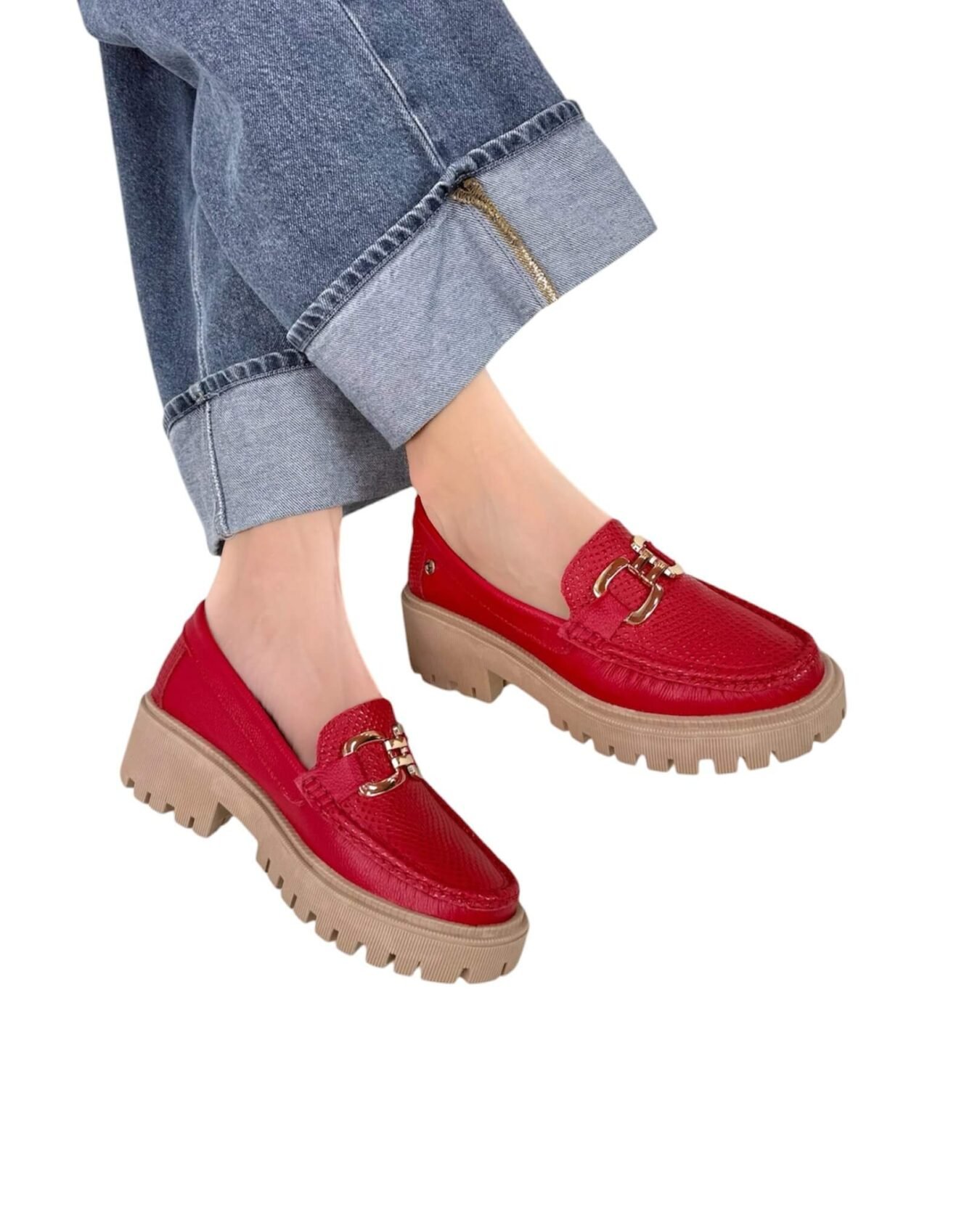 Mocasin Retro Rojo