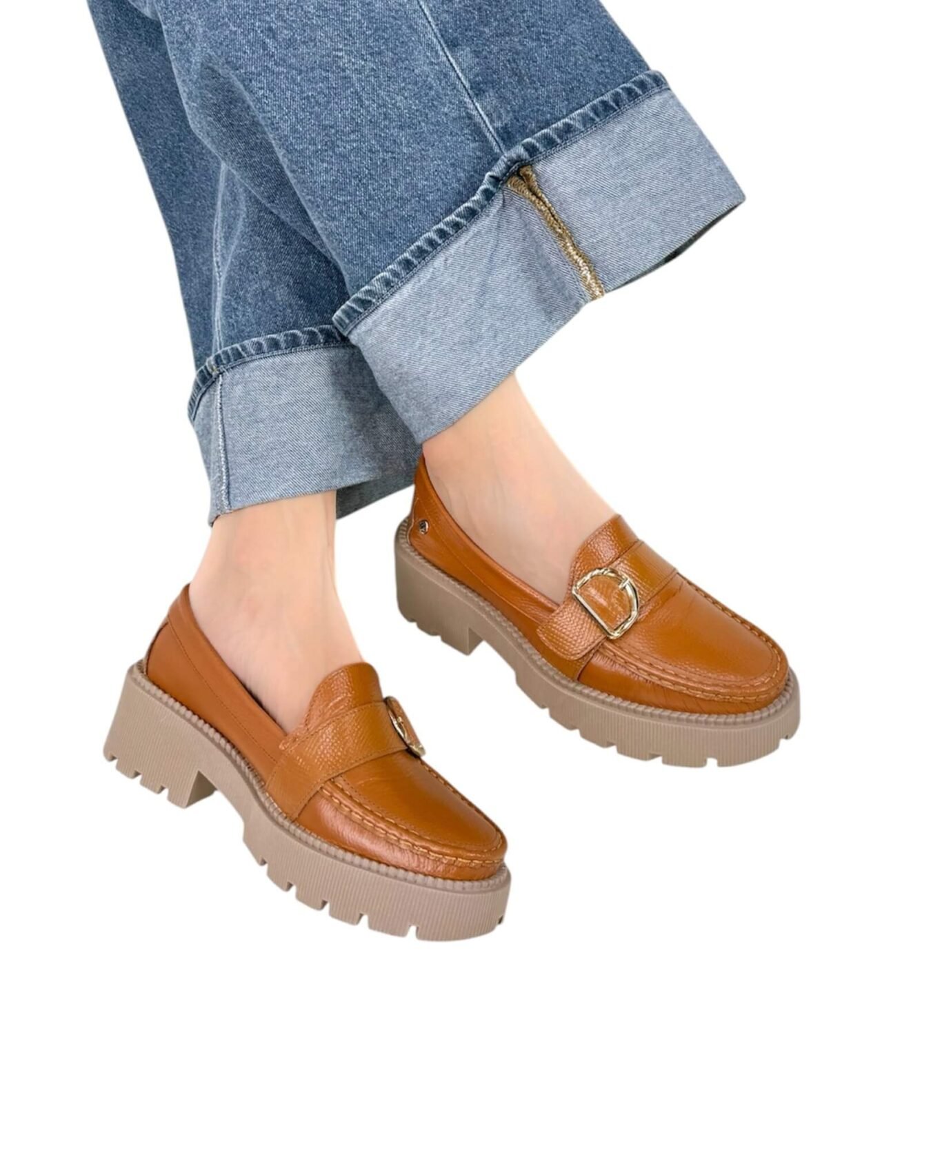 Mocasin Retro Miel Correa