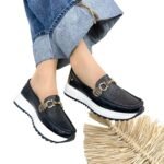 Mocasin Madona Negro Bronce