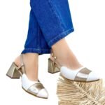 Tacón Gisel Dorado Talco