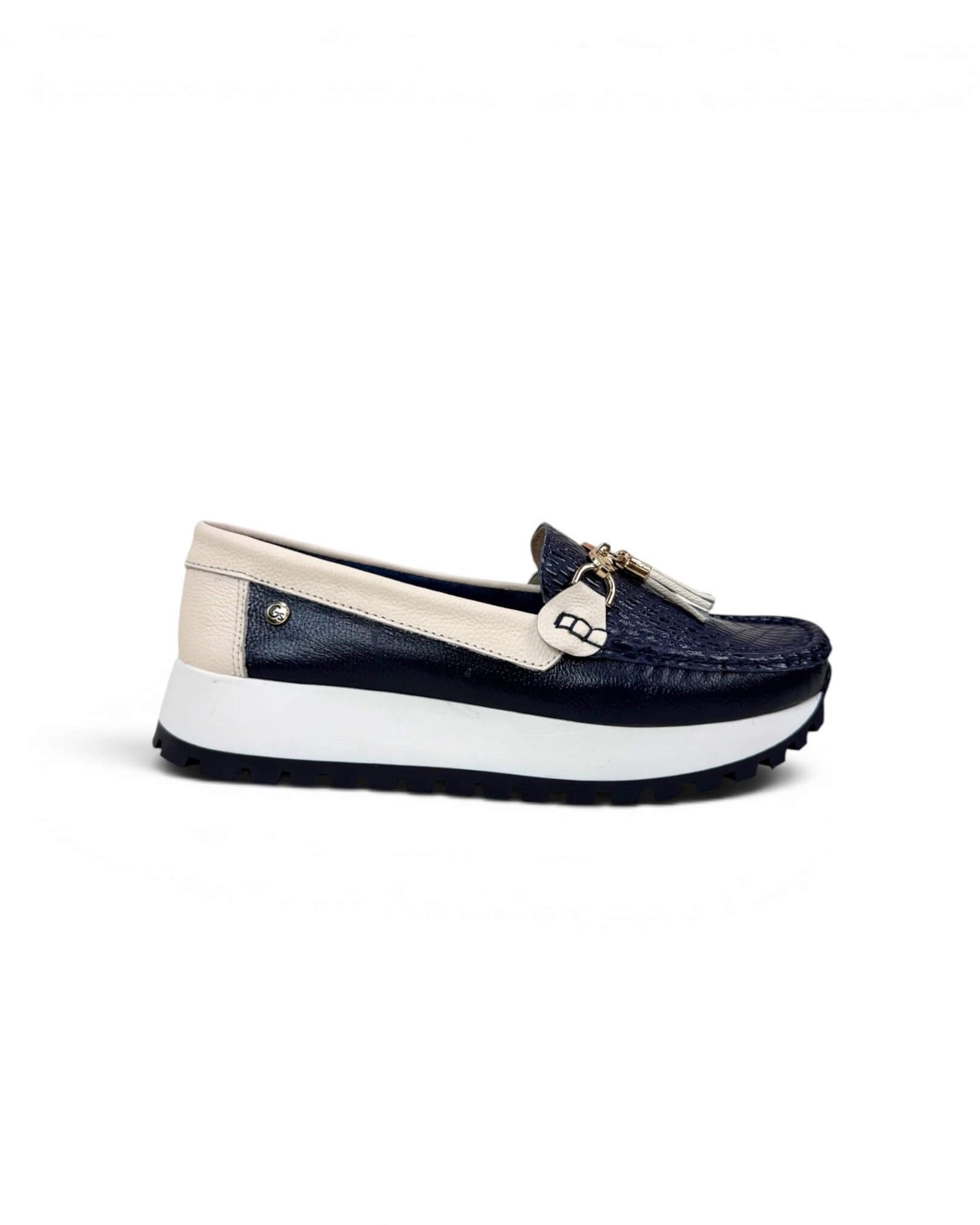 Mocasin Camila Azul Oscuro Beige - Image 3