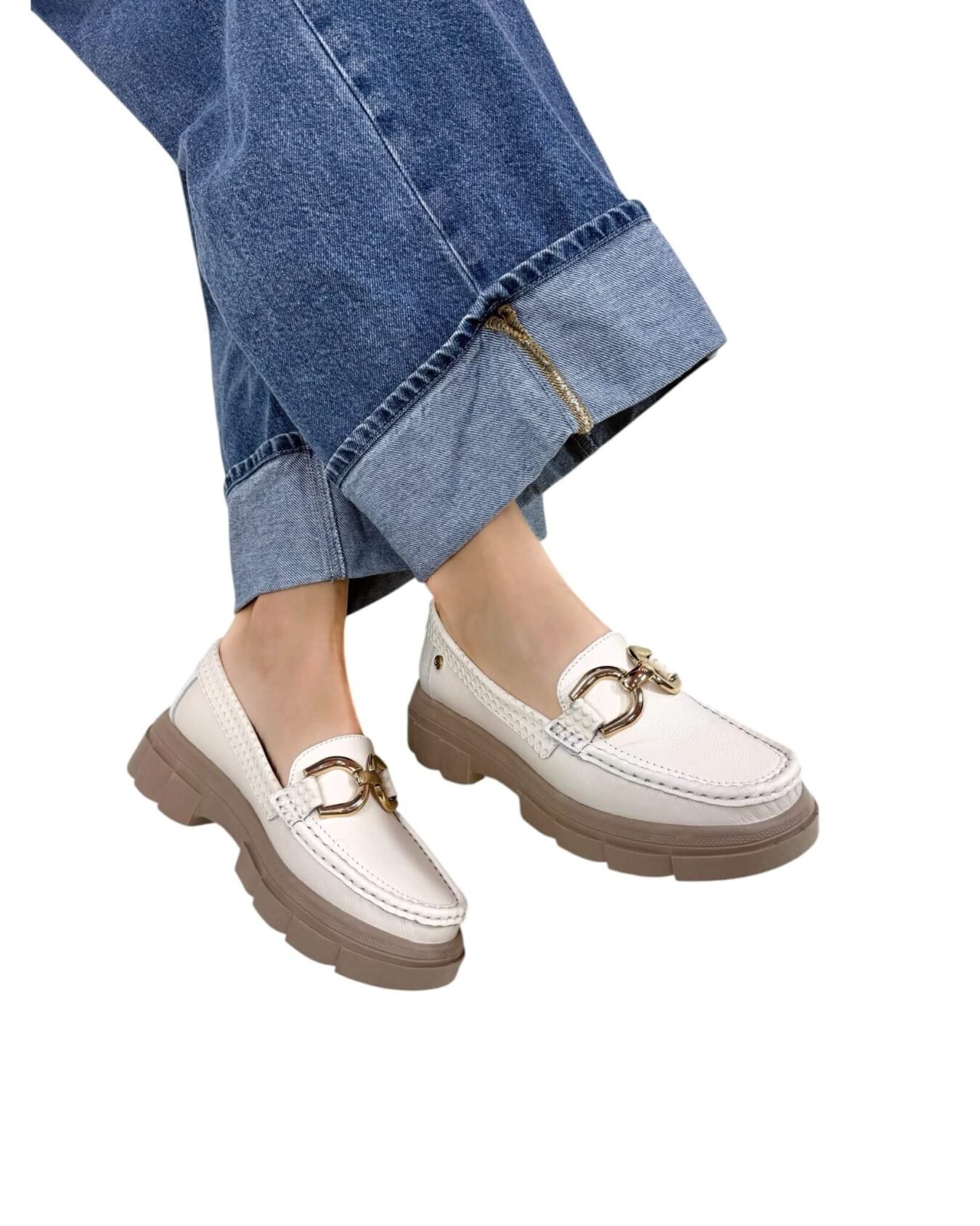 Mocasin Retro Ema Beige