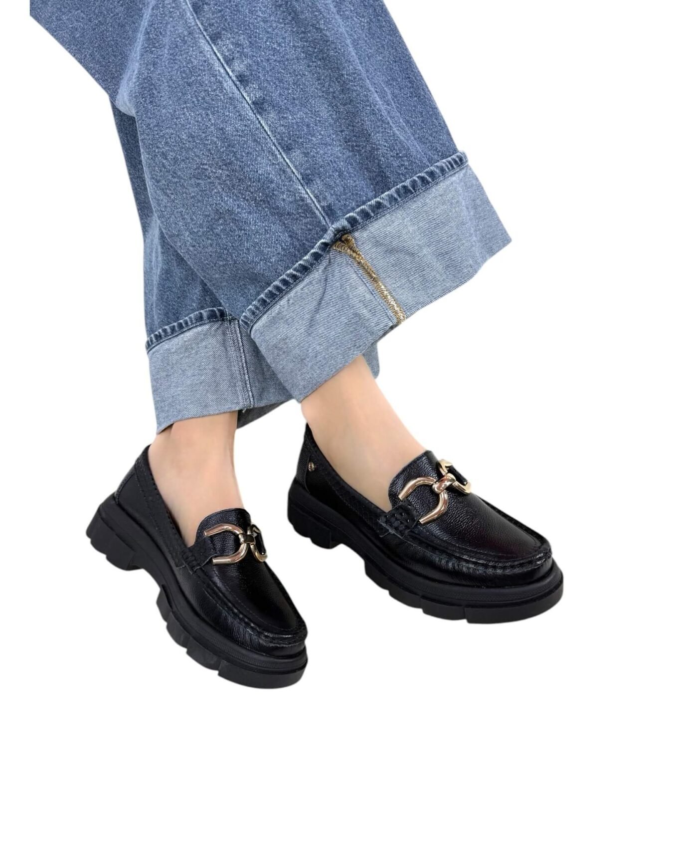 Mocasin Retro Ema Negro