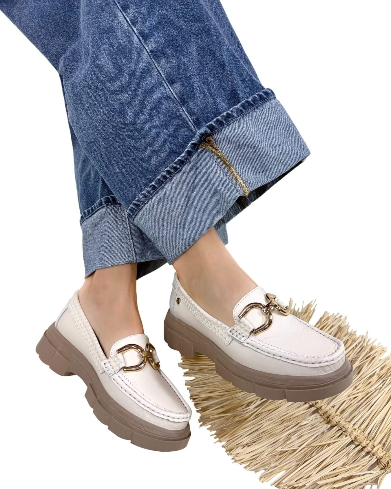 Mocasin Retro Ema Beige