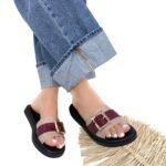 Sandalia Luna Taupe x Vinotinto