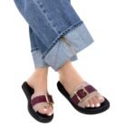 Sandalia Luna Taupe x Vinotinto