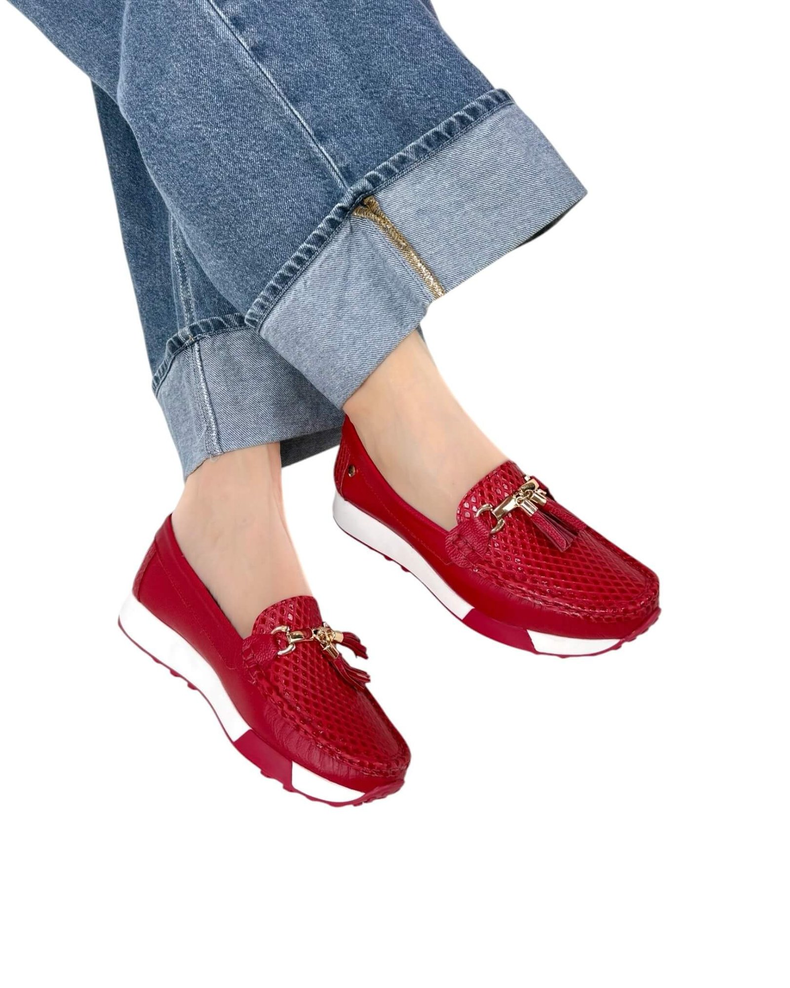 Mocasin Georgina Rojo