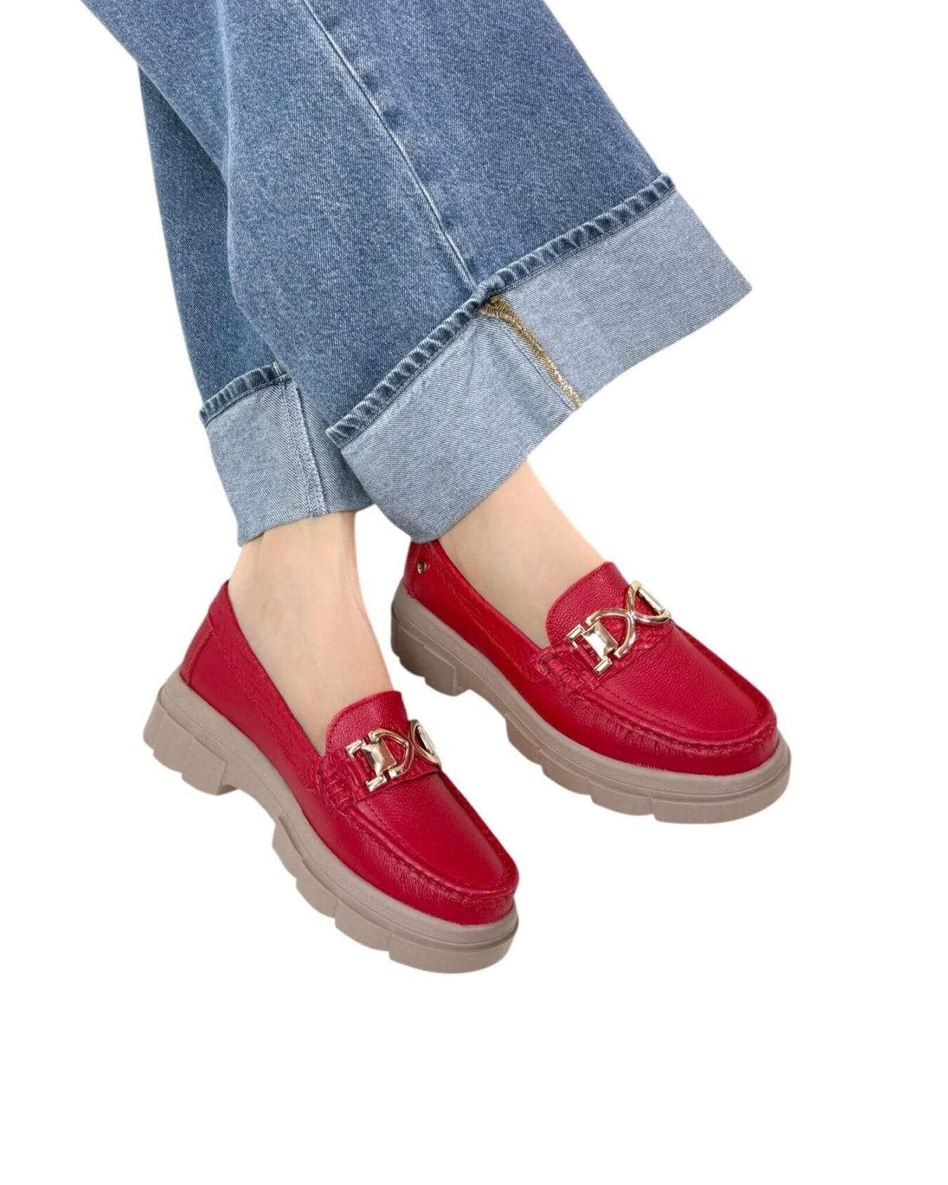 Mocasin Retro Ema Rojo