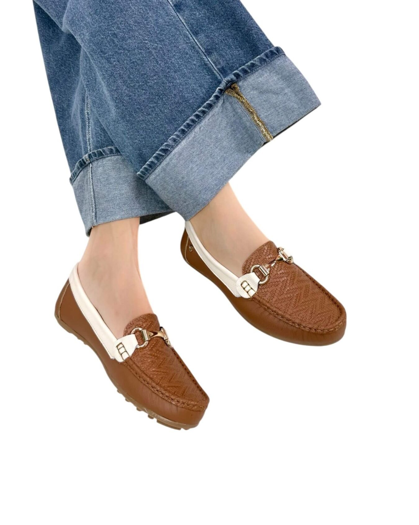 Mocasin Lolita Trenza Miel x Beige
